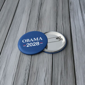 Classic Political Pin Back Buttons for Campaigns & Events, Obama 2028 Button