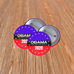 Let’s Fix This – Obama 2028 Pin Button, Yes We Can Again Retro Political Pin