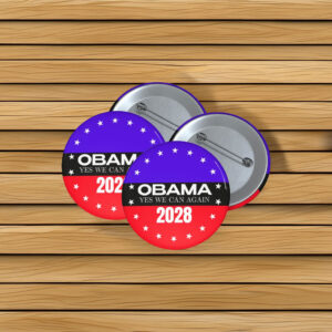 Let’s Fix This – Obama 2028 Pin Button, Yes We Can Again Retro Political Pin