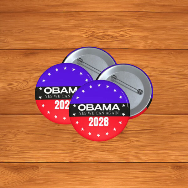 Let’s Fix This – Obama 2028 Pin Button, Yes We Can Again Retro Political Pin