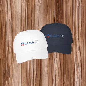 Obama 2028 Baseball Hat – Classic White Embroidered Cap