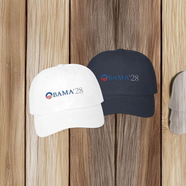Obama 2028 Baseball Hat – Classic White Embroidered Cap