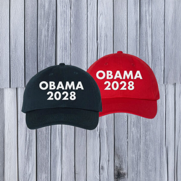 Obama 2028 Embroidered Dad Hat – Classic Red Campaign Cap