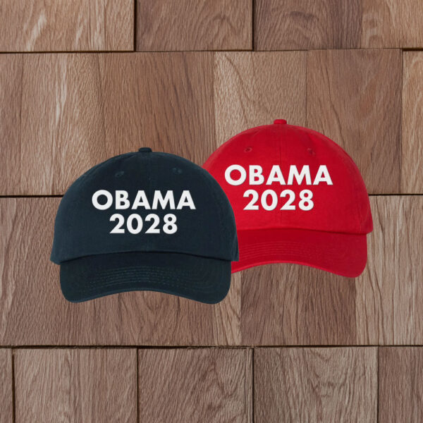 Obama 2028 Embroidered Dad Hat – Classic Red Campaign Cap