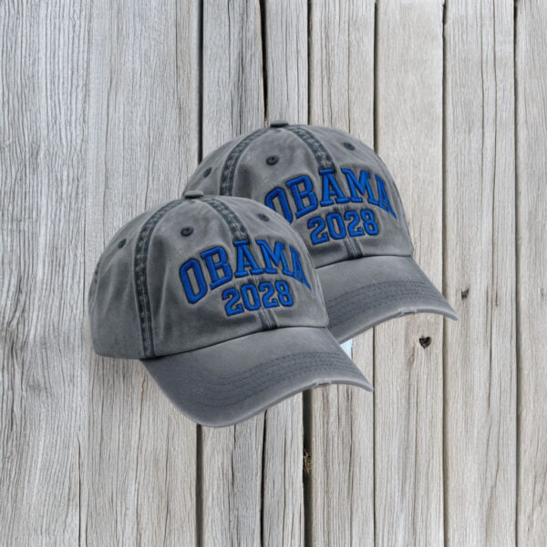 Obama 2028 Embroidered Hat – Blue Stitch Democrats Cap