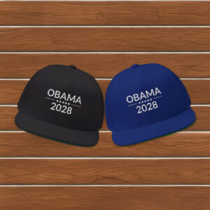 Obama 2028 Embroidered Snapback Hat – Classic Black Cap