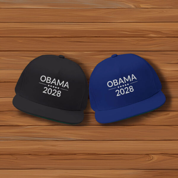 Obama 2028 Embroidered Snapback Hat – Classic Black Cap