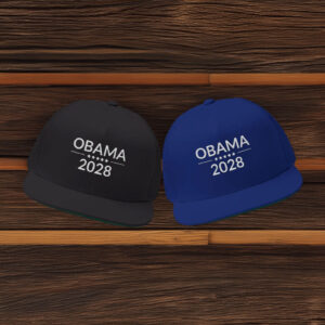 Obama 2028 Embroidered Snapback Hat – Classic Black Cap