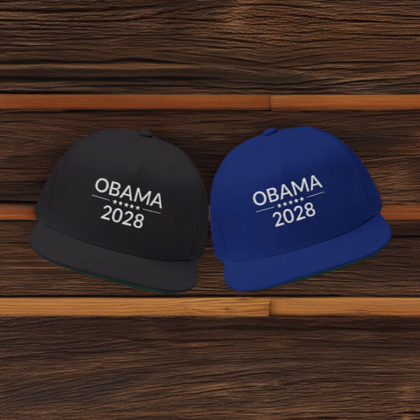 Obama 2028 Embroidered Snapback Hat – Classic Black Cap