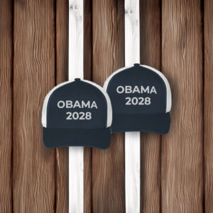 Obama 2028 Embroidered Trucker Hat – Political Parody Cap