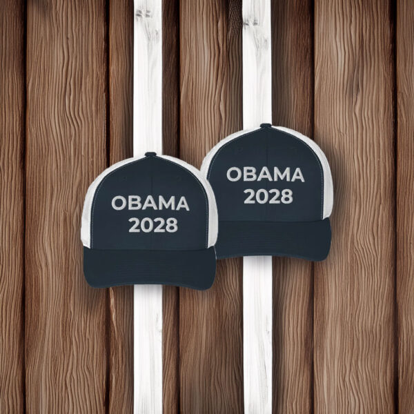 Obama 2028 Embroidered Trucker Hat – Political Parody Cap