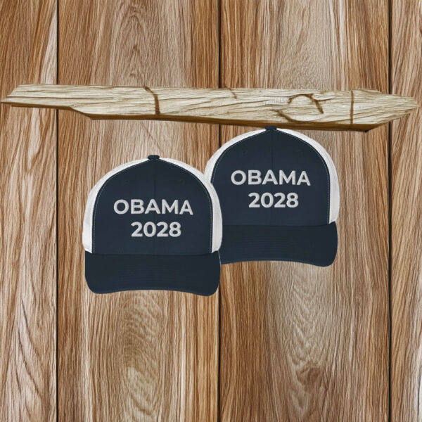 Obama 2028 Embroidered Trucker Hat – Political Parody Cap