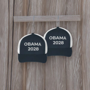Obama 2028 Embroidered Trucker Hat – Political Parody Cap