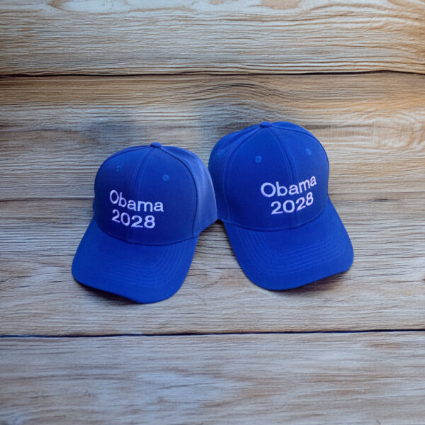 Obama 2028 Parody Hat – Anti-Trump Embroidered Blue Cap
