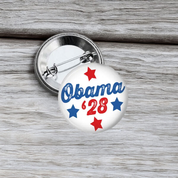 Obama '28 Button – Red White & Blue Presidential Campaign Pin