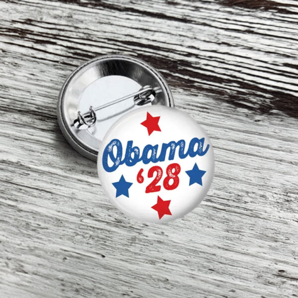 Obama '28 Button – Red White & Blue Presidential Campaign Pin