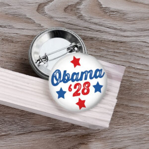 Obama '28 Button – Red White & Blue Presidential Campaign Pin
