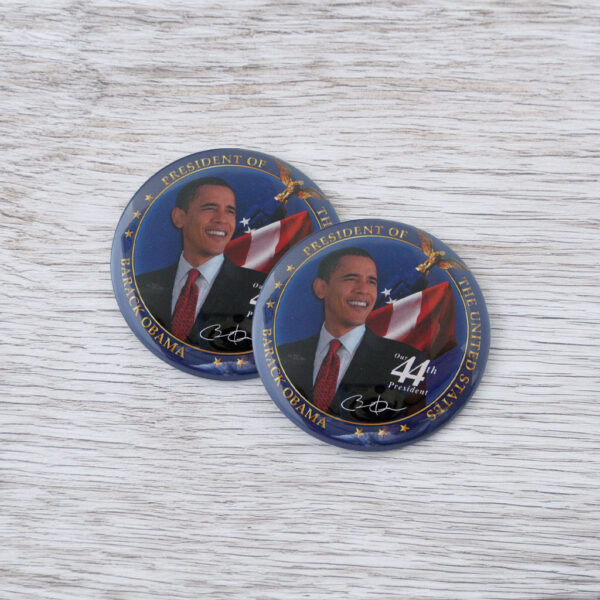 Obama 44th President Button – Collectible Political Pin