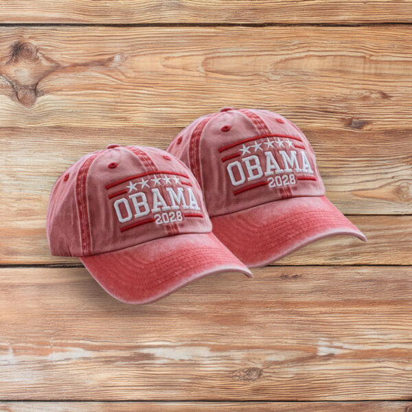 Political FDT Cap, Obama 2028 Embroidered Washed Hat