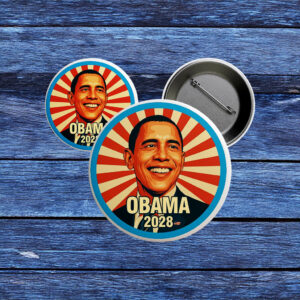 Retro Campaign Badge, Let’s Fix This, Obama 2028 Hope Pin Button