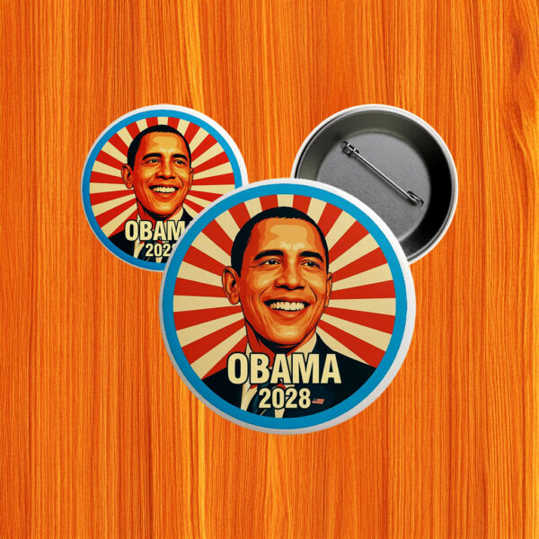 Retro Campaign Badge, Let’s Fix This, Obama 2028 Hope Pin Button