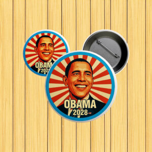 Retro Campaign Badge, Let’s Fix This, Obama 2028 Hope Pin Button