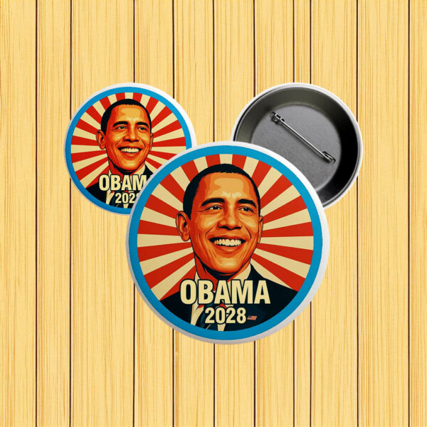 Retro Campaign Badge, Let’s Fix This, Obama 2028 Hope Pin Button