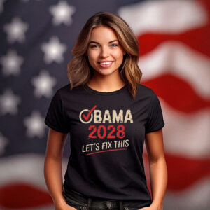 Retro Political Election Tee, 2028 Obama Let’s Fix This Shirt