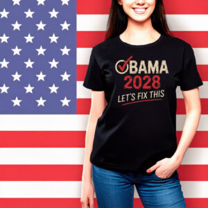 Retro Political Election Tee, 2028 Obama Let’s Fix This Shirt