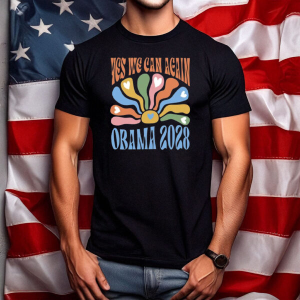 Yes We Can Again Obama 2028 Shirt – Groovy Retro Political Tee