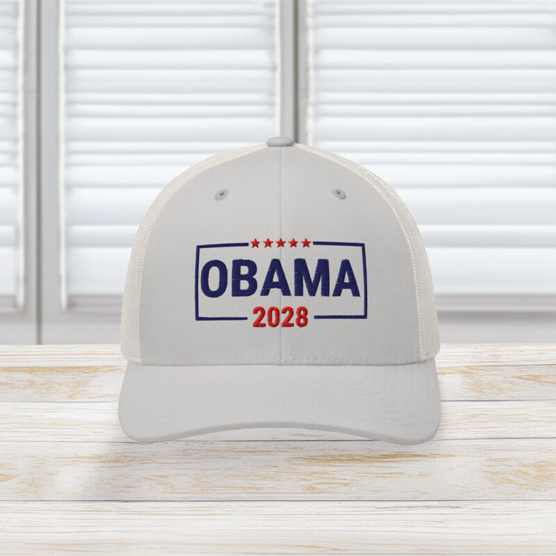 Obama Third Term 2028 Trucker Hat – Embroidered Political Parody Cap