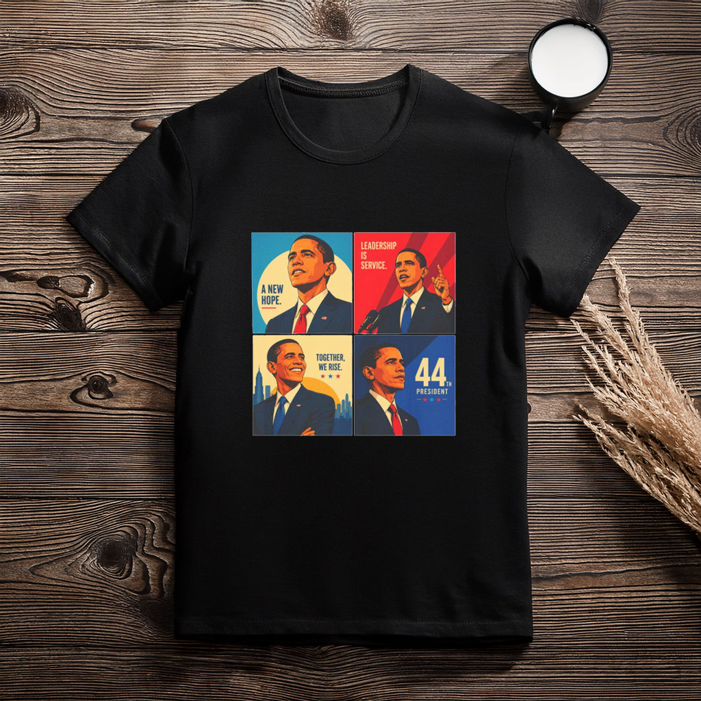 Presidential 44 Pop Art Shirt – Four-Panel Political Portrait Tee