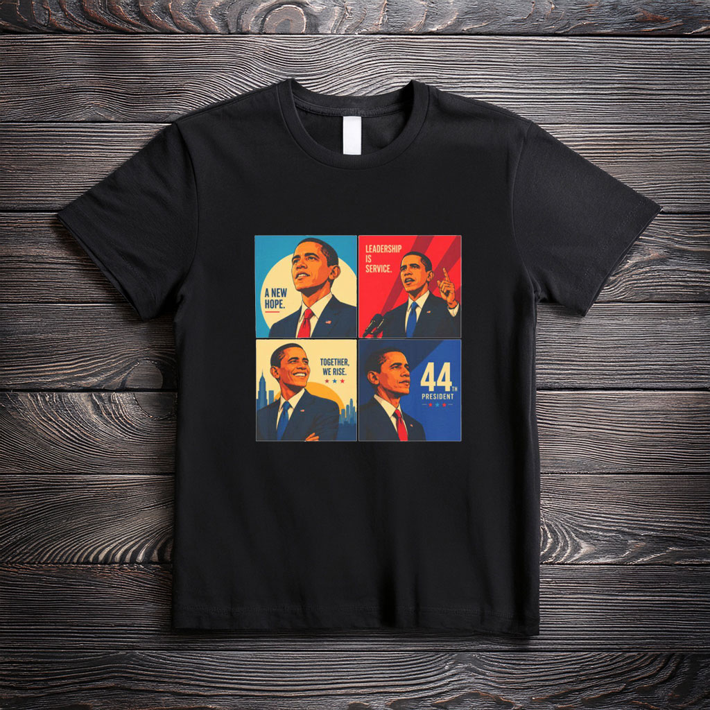 Presidential 44 Pop Art Shirt – Four-Panel Political Portrait Tee